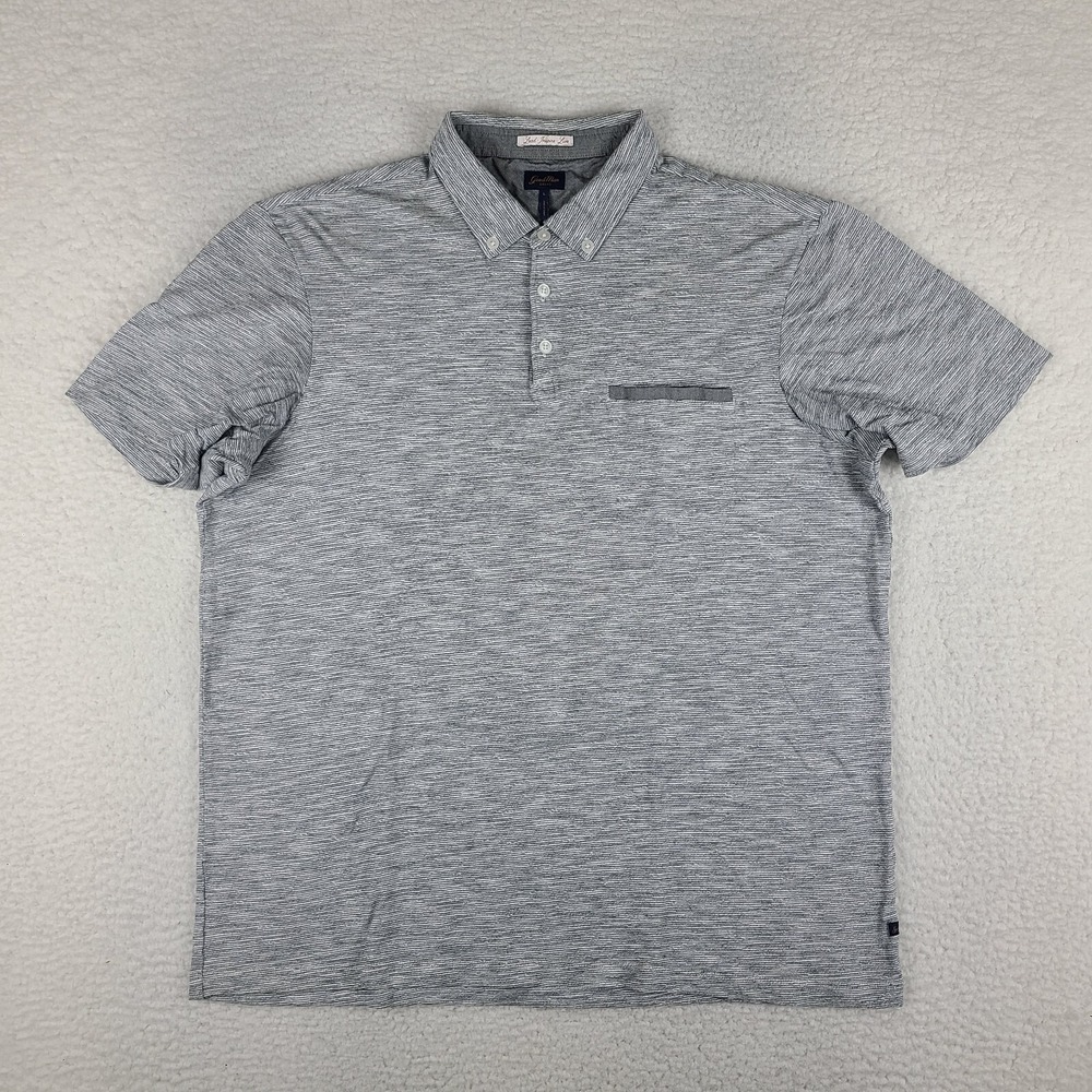 Goodman Polo Shirt‎ Mens Large Gray Heathered Performance Cotton Short Sleeve